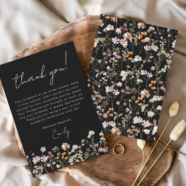 Svart Wildblomma Boho-Möhippan - tackkort Flygblad (Skapare uppladdad)