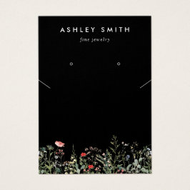 Svart Wildblomme-avläsningskort för Visning av Nec Visitkort