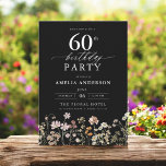 Svart Wildblomsterträdgårdsmästare Blommigt 60:e f Inbjudningar<br><div class="desc">Fira i stil med en kalligrafi för trädgårdsodling på 60:e födelsedag, perfekt för en milstolpe-händelse. Den här inbjudan har en slimmad men sofistikerad blommigt och elegant-kalligrafi. Temat lush-trädgården blandar naturskönhet med en ren typografi, skapar en tidlöshet och bjuder in utseende. Perfekt för utomhus- eller trädgårdsinstallationer. Den fångar glädjen från detta...</div>