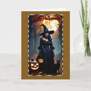 Svart Witch, svart klack-Halloween-kort Kort