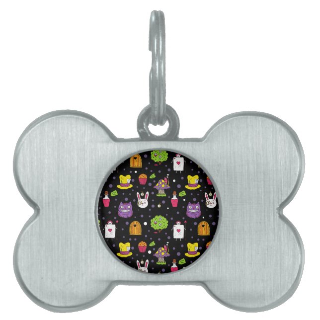 svart Wonderland ID-bricka Husdjur (Framsidan)