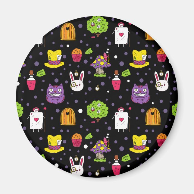 svart Wonderland Magnet (Framsidan)