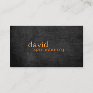 Svart Wood orange typografivisitkort Visitkort
