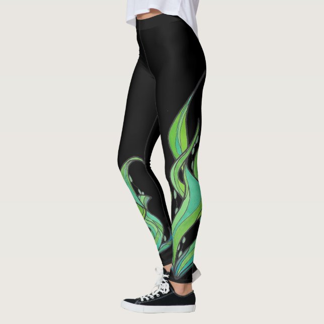 Svart Wreckleaf damasker Leggings (Vänster)