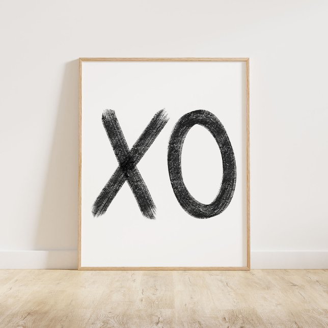 Svart XO Poster (A chalky brush style XO in black)
