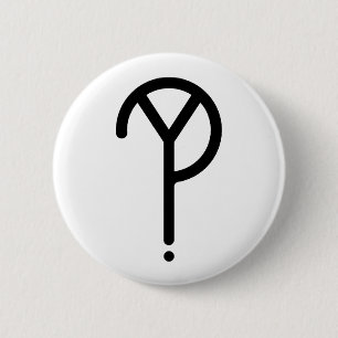 Svart Y? Symbol på vit Knapp