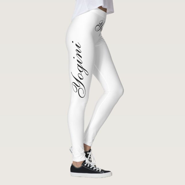 svart yogini på vitt leggings (Höger)