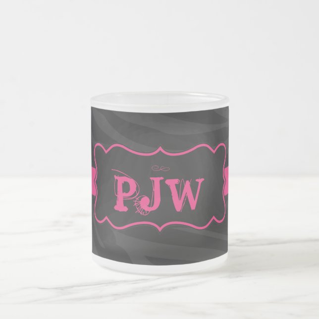 Svart Zebra mönstrad, fryst glaskaffe Mugg Kopp (Center)