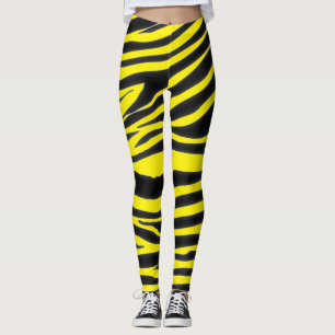 SVART ZEBRA MÖNSTRAD LEGGINGS