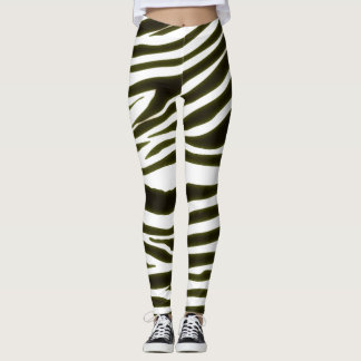 SVART ZEBRA MÖNSTRAD LEGGINGS
