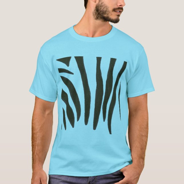 Svart Zebra ränder-design på skjortor T Shirt (Framsida)