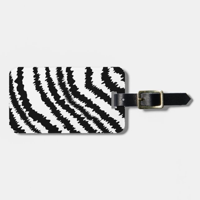 Svart zebra tryckmodell bagagebricka (Horisontell Framsida)