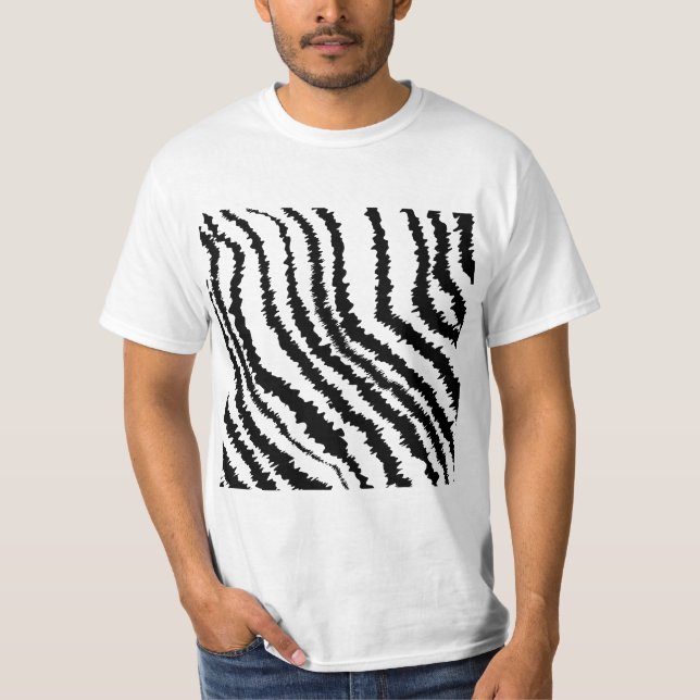 Svart zebra tryckmodell tee shirt (Framsida)