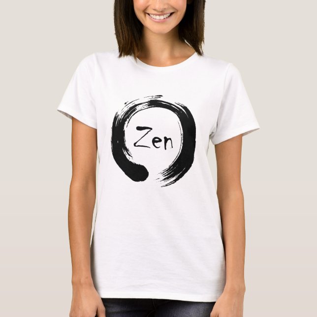Svart Zen Ensō T-Shirt (Framsida)