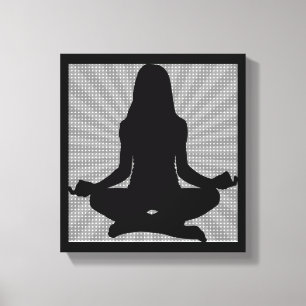 Svart Zen Kvinna Som Gör Yoga Meditation Canvas Vä