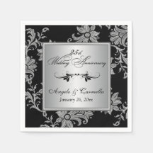 Svarta, 25:e Bröllop-årsblöjor, Silver