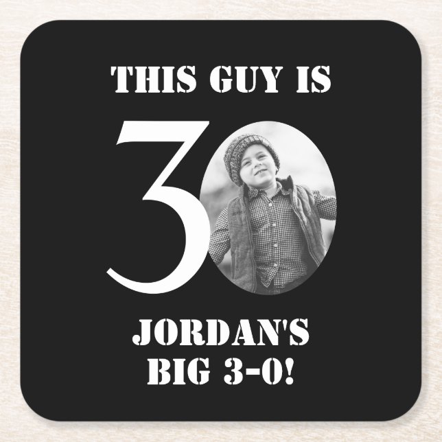 Svarta 30års födelsedag Underlägg För manar (Framsidan)