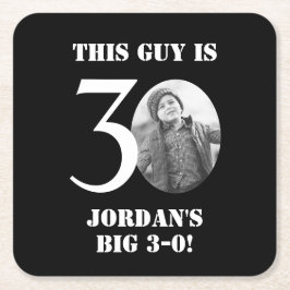 Svarta 30års födelsedag Underlägg För manar Papper Kvadrat