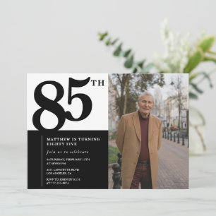 Svarta 85-års inbjudningar Elegant Chic