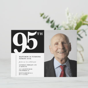 Svarta 95-års inbjudningar Modern Chic Foto