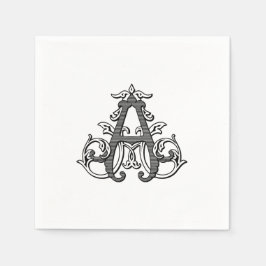 Svarta "A" monogram servetter