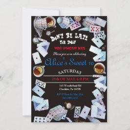 Svarta Alice i Underlandet Tekaninbjudningar Inbjudningar