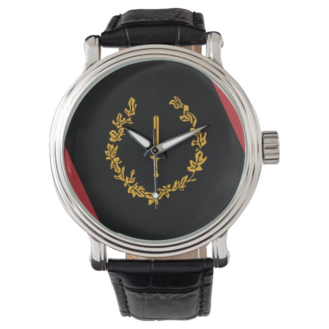 Svarta amerikanska kulturarvsflaggan  armbandsur (Framsida)