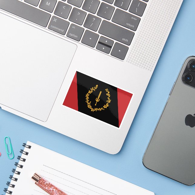 Svarta amerikanska kulturarvsflaggan  klistermärken (Laptop med iPhone)