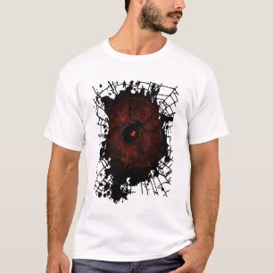 Svarta Änkan Spindelväv Gotisk Mörk Kantig Ledig T Shirt