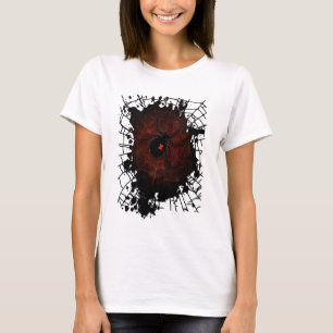 Svarta Änkan Spindelväv Gotisk Mörk Kantig Vardagl T Shirt