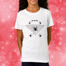 Svarta änkespindlar i Web Röda Timglasmarkeringar T Shirt