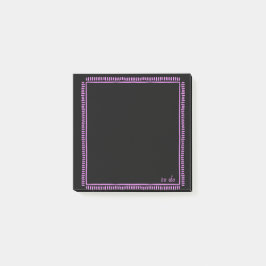 Svarta anteckningar med fluorescerande rosa kant post-it block
