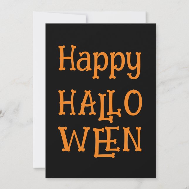Svarta Apelsiner Modern Glad Halloweenfest  Inbjudningar (Framsida)