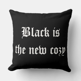 Svarta är den nya mysiga Goth Stil Typography Kudde