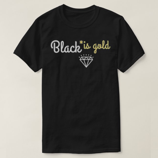 Svarta är Guld T Shirt (Design framsida)