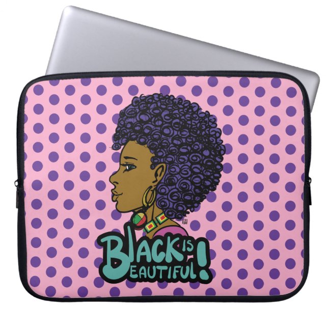 Svarta är vackert laptop fodral (Framsidan)