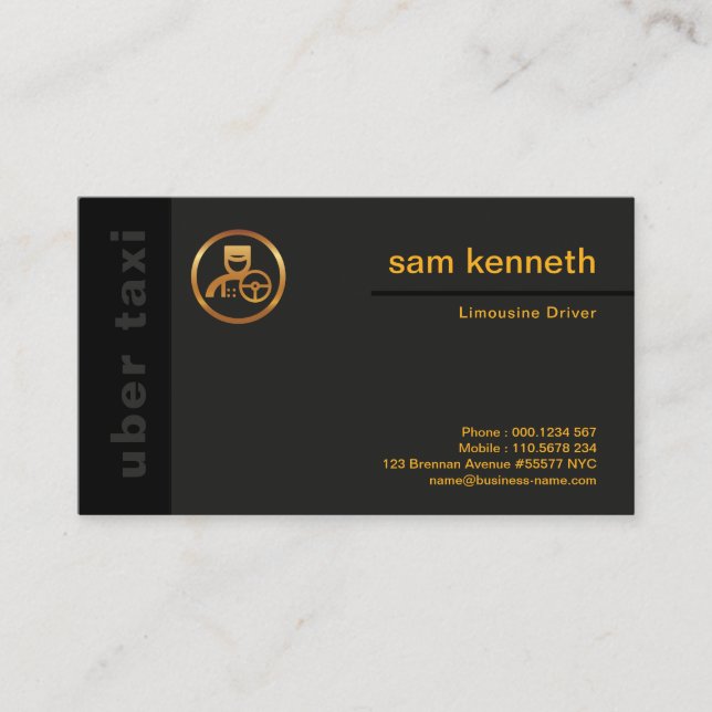 Svarta armar Speciellare Exklusiv Modern TAXI Visitkort (Framsida)