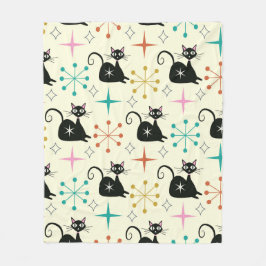 Svarta atomkatter och stjärnor i mitten av århundr fleecefilt