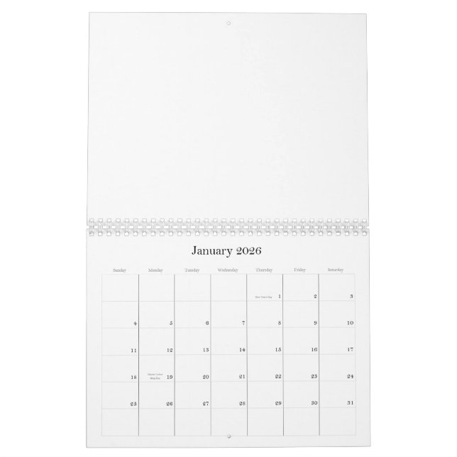 Svarta bakgrunder för flera färgader i en kalender (Jan 2026)