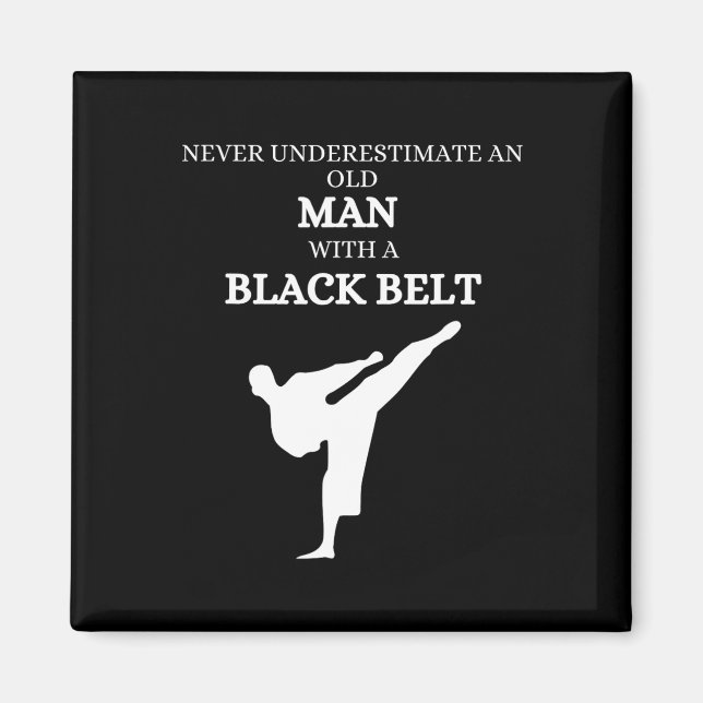 Svarta Bälte som säger Karate Martial Arts Magnet (Framsidan)