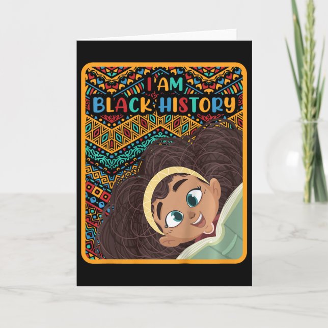 Svarta barns afro-kärlek afroamerikansk månad kort (Framsida)