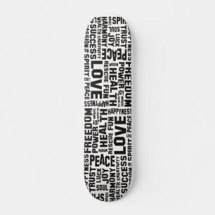 Svarta bekräftelser - bakgrundsklar skateboard bräda 20,5 cm