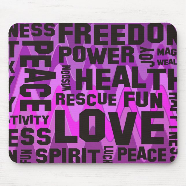 Svarta bekräftelser - sinus rosa musmatta (Framsidan)