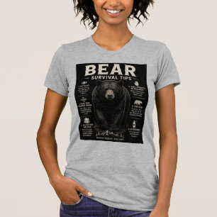 Svarta Björn Överlevnadstips Vintage Utomhusmode T Shirt