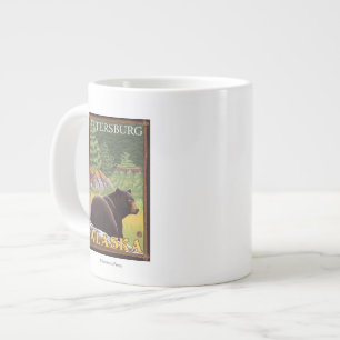 Svarta björnen i Forest - Petersburg, Alaska Jumbo Mugg