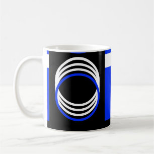 Svarta blå cirklar Modern Mugg
