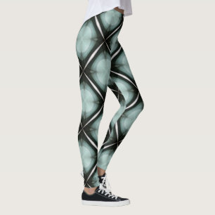 Svarta blå och vita geometriska diamanter leggings