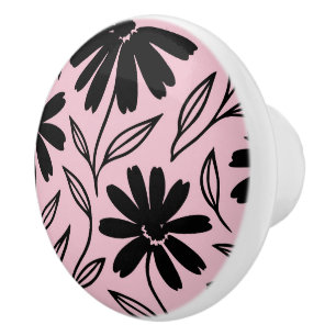 Svarta bläck tusenskönor Rosa Boho  Knopp