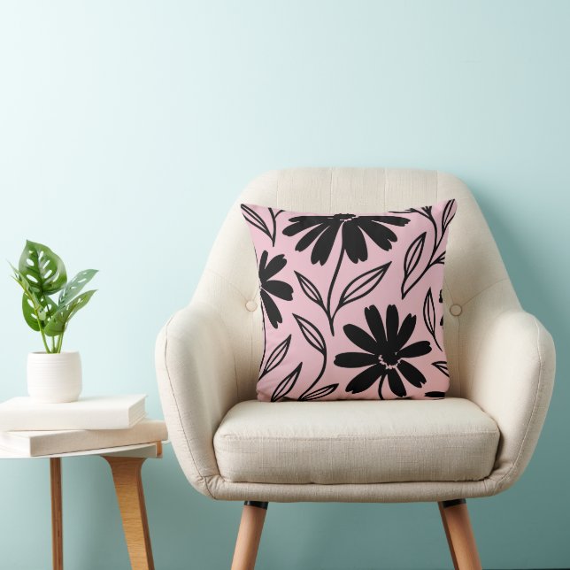 Svarta bläck tusenskönor Rosa Boho  Kudde (Stol)