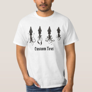 Svarta bläckfiskikoner t shirt